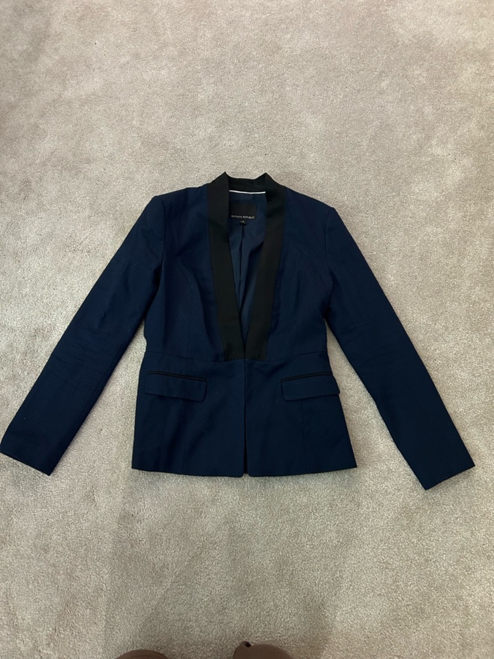Banana Republic Navy Blazer with Black Trim
